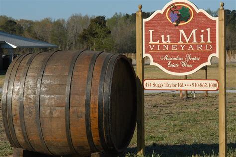 Lu mil vineyard - Gift Shop & Tasting Bar Open Daily No reservations needed for tastings. Monday-Saturday 10am-6pm Sunday 1pm-6pm 910-866-5819 lumilvineyard@intrstar.net 